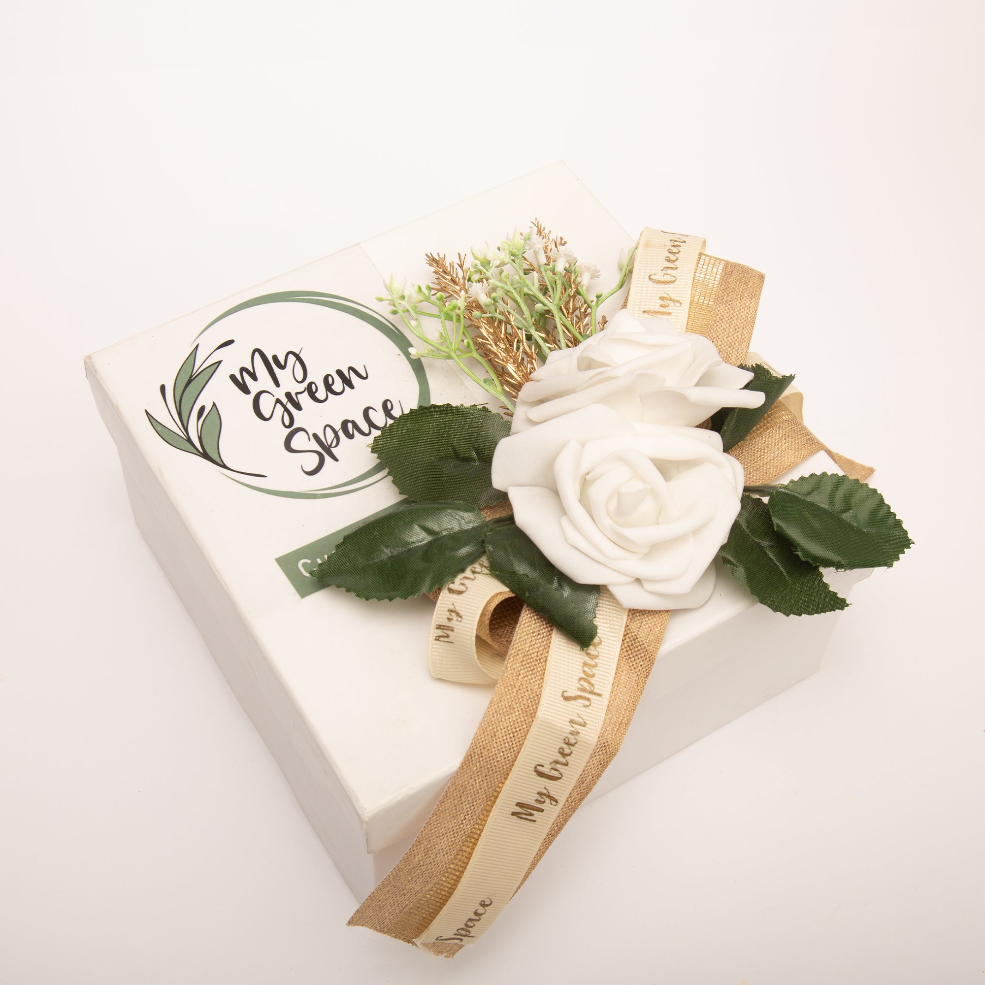 My Green Space Gift Hamper | Rose & Geranium Bath Salt, Serenity Massage Oil, Miracle Rosehip Oil, Sandalwood and Saffron Body Scrub
